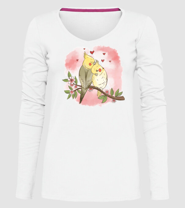 PAPAGALI ÎNDRĂGOSTIȚI 3 model alb pe tricou