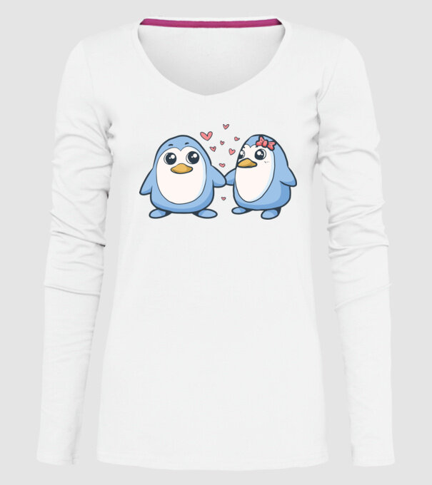 PINGUIN ÎNDRĂGOSTIT 2 model alb pe tricou
