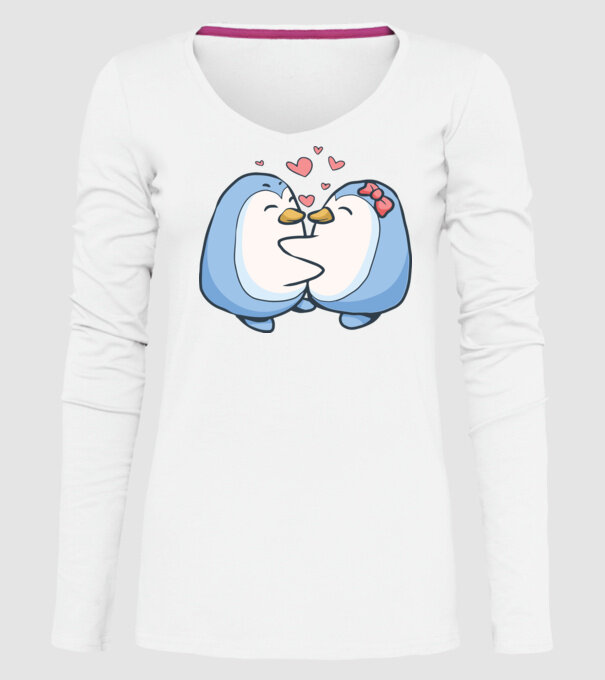 PINGUIN ÎNDRĂGOSTIT 3 model alb pe tricou