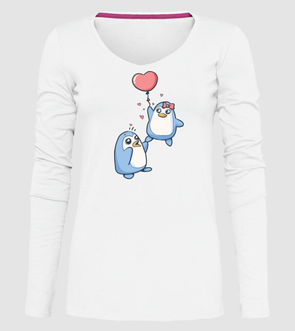 PINGUIN ÎNDRĂGOSTIT 4 model alb pe tricou