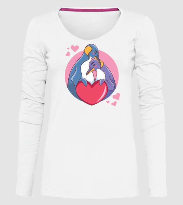 PINGUIN ÎNDRĂGOSTIT 5 model alb pe tricou