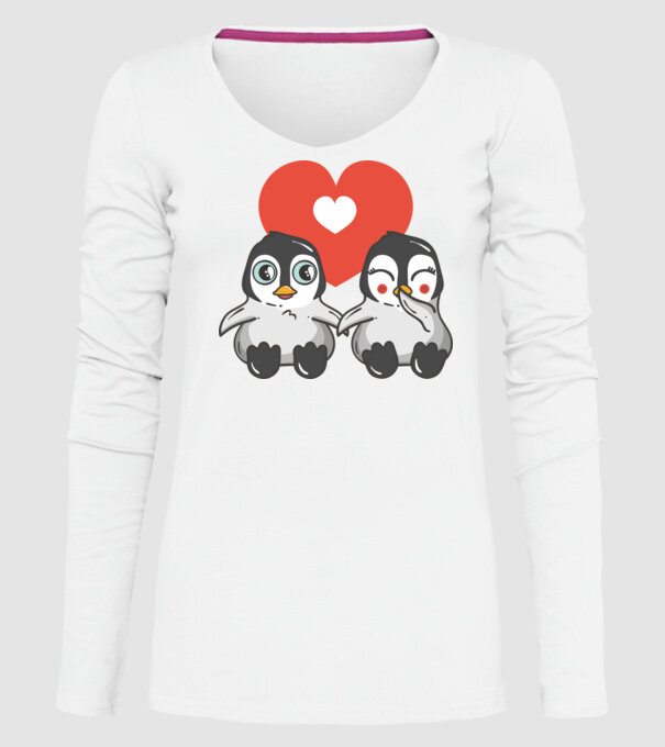 PINGUINI ÎNDRĂGOSTIȚI 7 model alb pe tricou