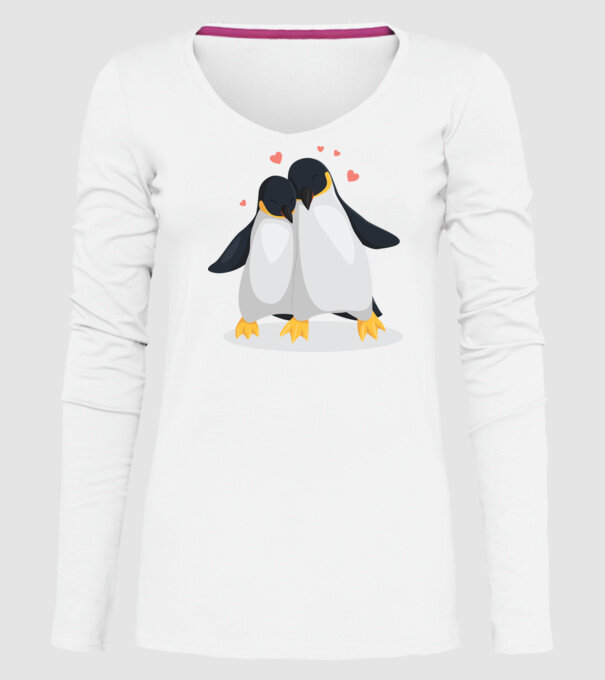 PINGUINI ÎNDRĂGOSTIȚI 8 model alb pe tricou