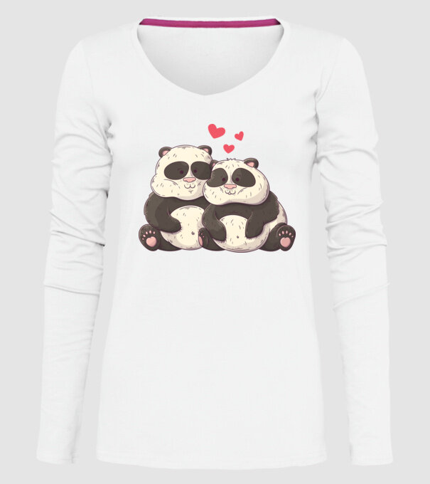 URȘI PANDA DOLOFANI ÎNDRĂGOSTIȚI model alb pe tricou