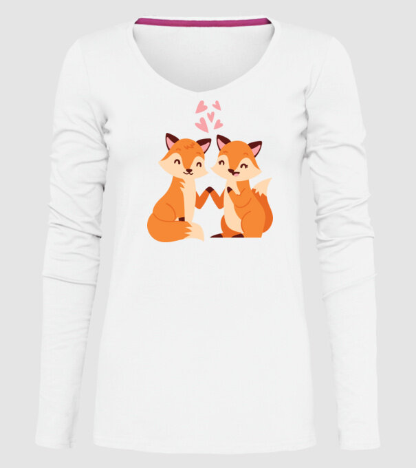VULPI ÎNDRĂGOSTITE model alb pe tricou