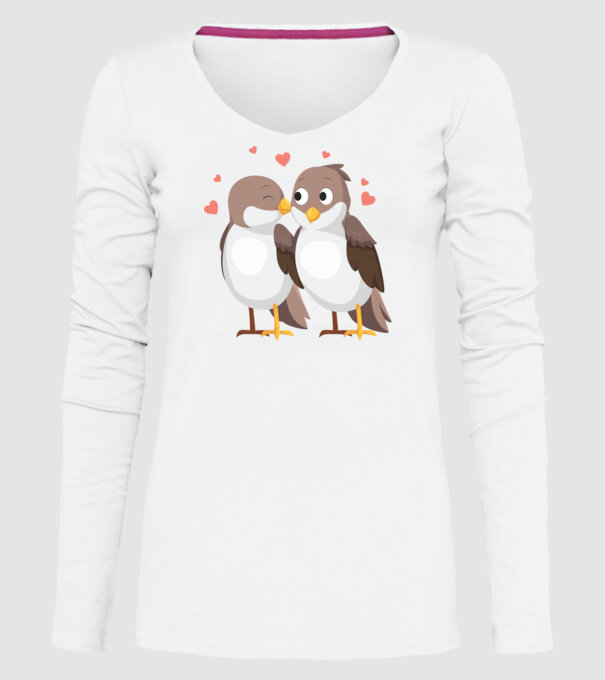 VRĂBII ÎNDRĂGOSTITE model alb pe tricou
