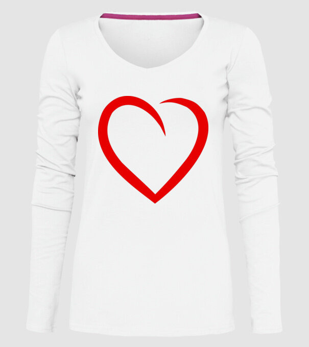 Szív model alb pe tricou