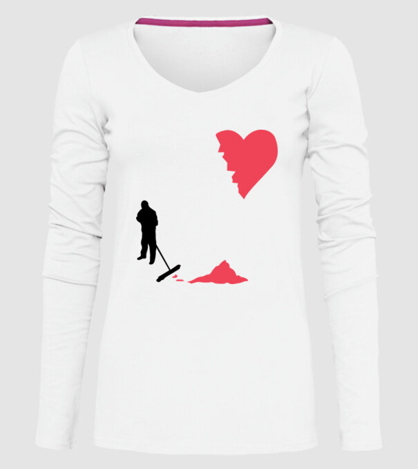 Curățător de inimi model alb pe tricou