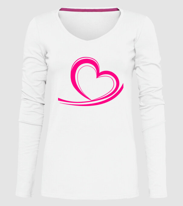 Linia inimii model alb pe tricou