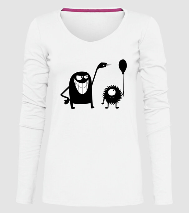 Szornyelde - Balon model alb pe tricou