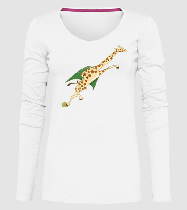 Girafă Super model alb pe tricou