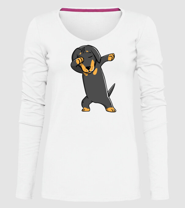 Teckel DAB model alb pe tricou