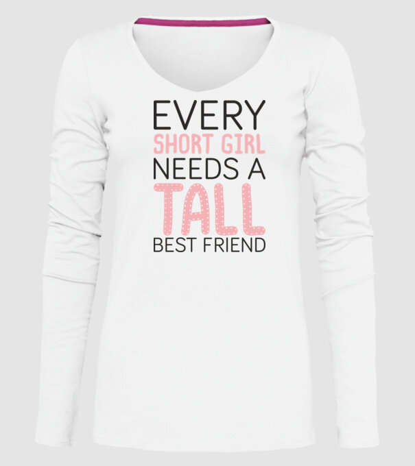 Tall Friend model alb pe tricou