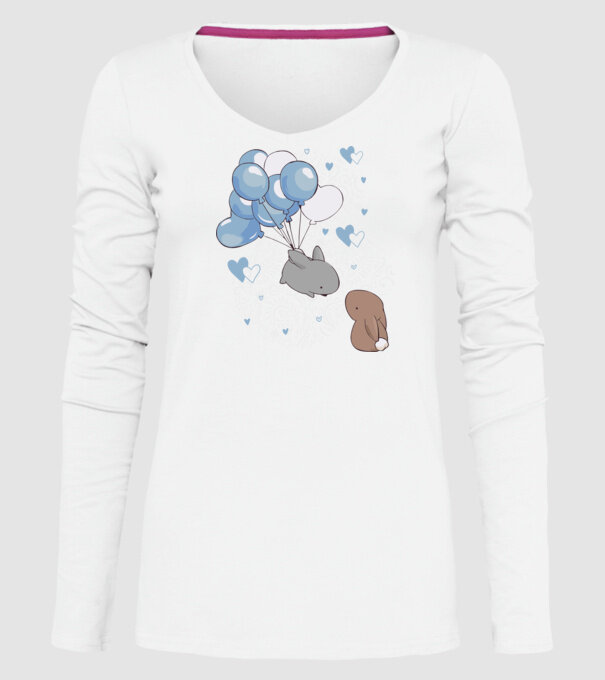Tu ești melodia inimii mele iepurași model alb pe tricou