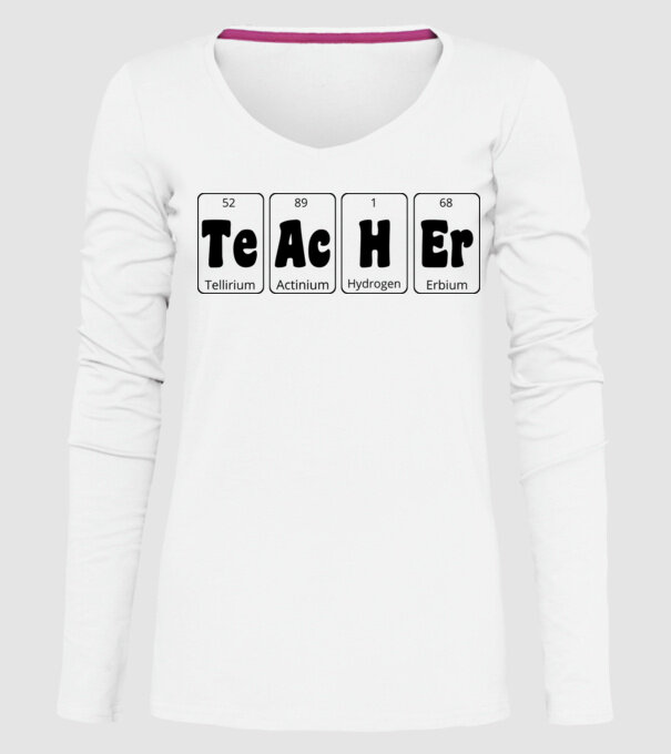 Teacher periodic model alb pe tricou