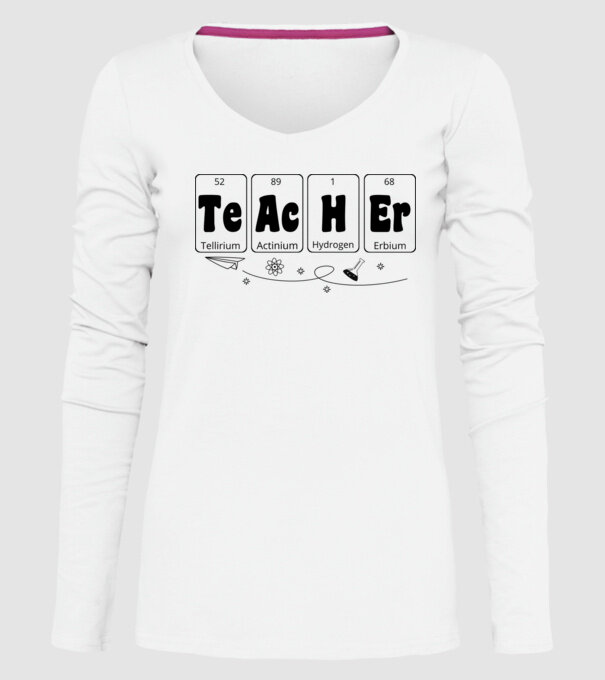 Teacher periodic model alb pe tricou