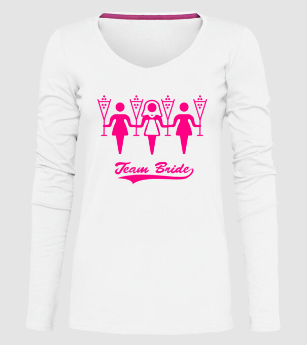 Team Bride model alb pe tricou