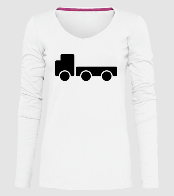 Camion model alb pe tricou
