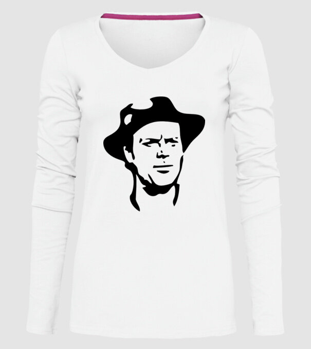 Terence Hill model alb pe tricou