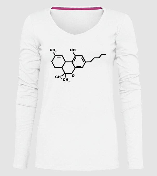 THC model alb pe tricou