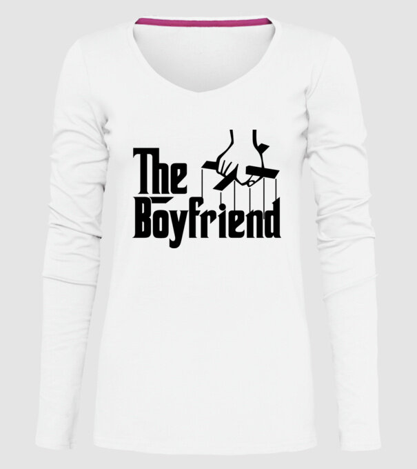 The Boyfriend model alb pe tricou