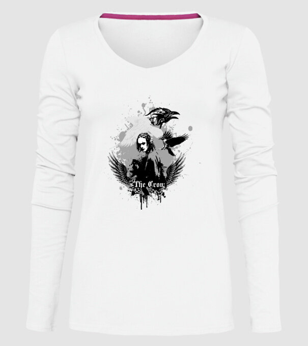 The Crow model alb pe tricou