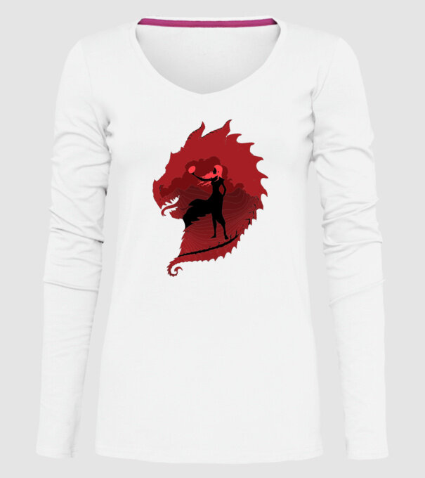 The Dragon model alb pe tricou