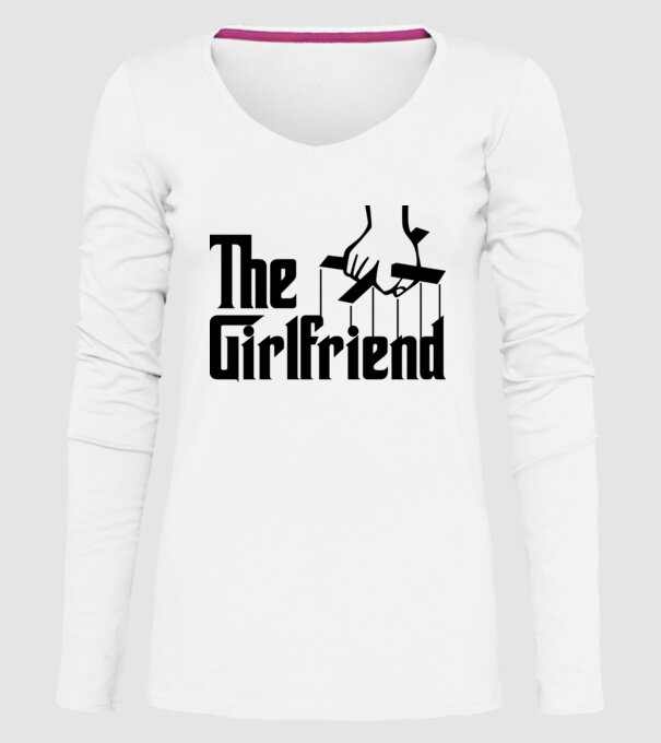 The girlfriend model alb pe tricou