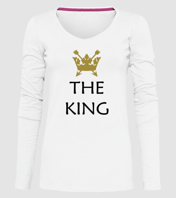 The King model alb pe tricou