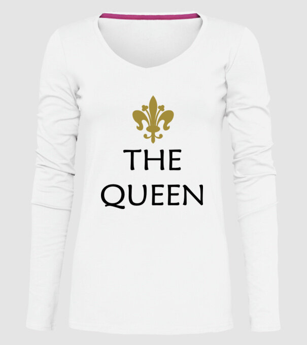 The Queen model alb pe tricou