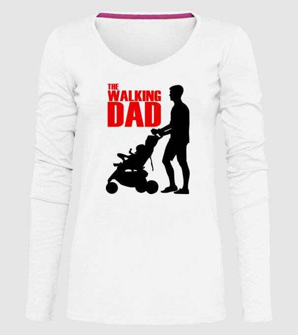 The Walking Dad model alb pe tricou