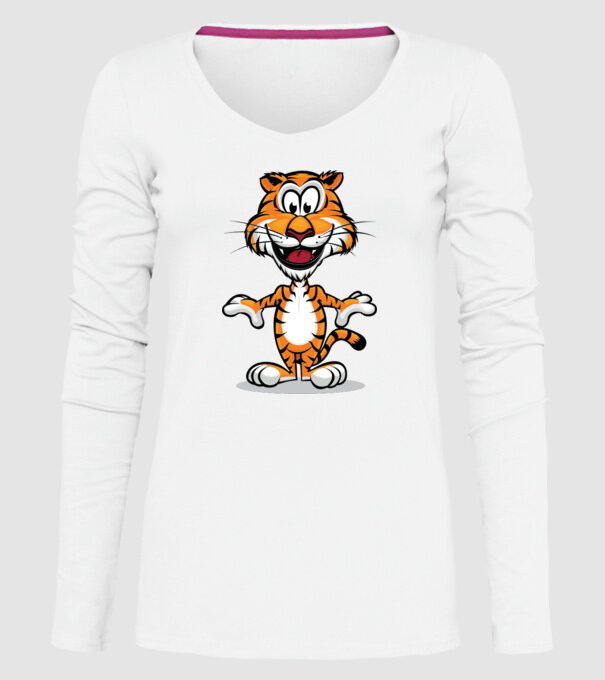 tigru model alb pe tricou