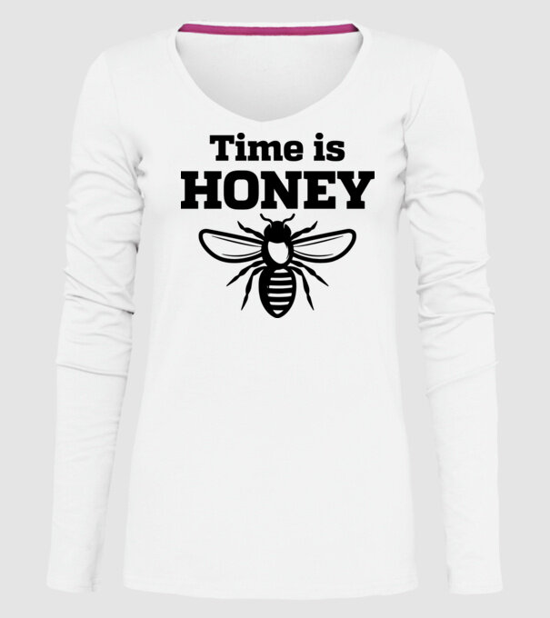 Time is honey model alb pe tricou