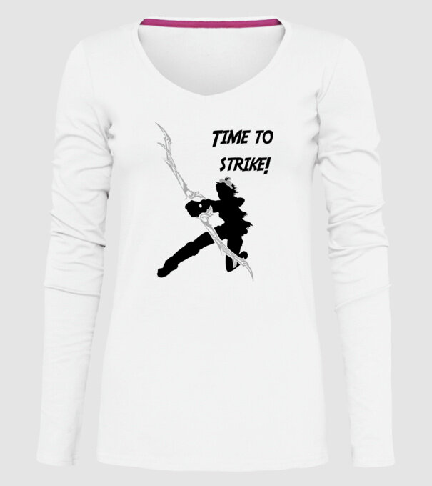 Time to strike model alb pe tricou