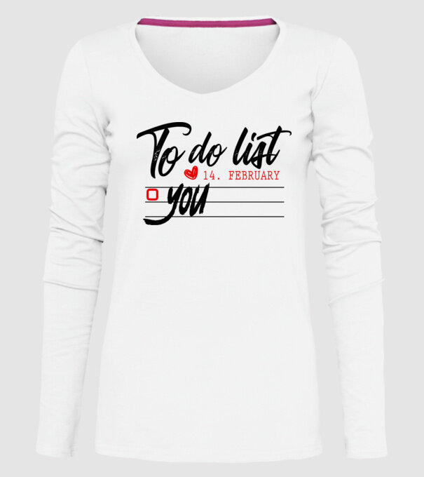 To do list model alb pe tricou