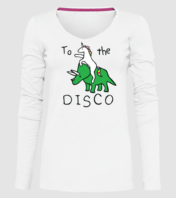 To the disco! model alb pe tricou