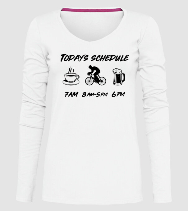 Todays schedule model alb pe tricou