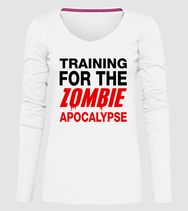 training for the zombie apocalypse model alb pe tricou