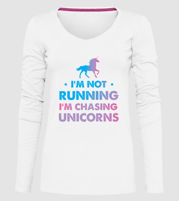 Unicorn Alergare model alb pe tricou