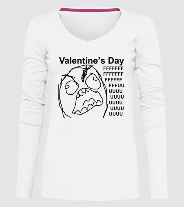 Valentines day fuuuu model alb pe tricou