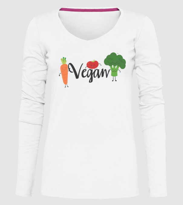 Vegan veggies model alb pe tricou