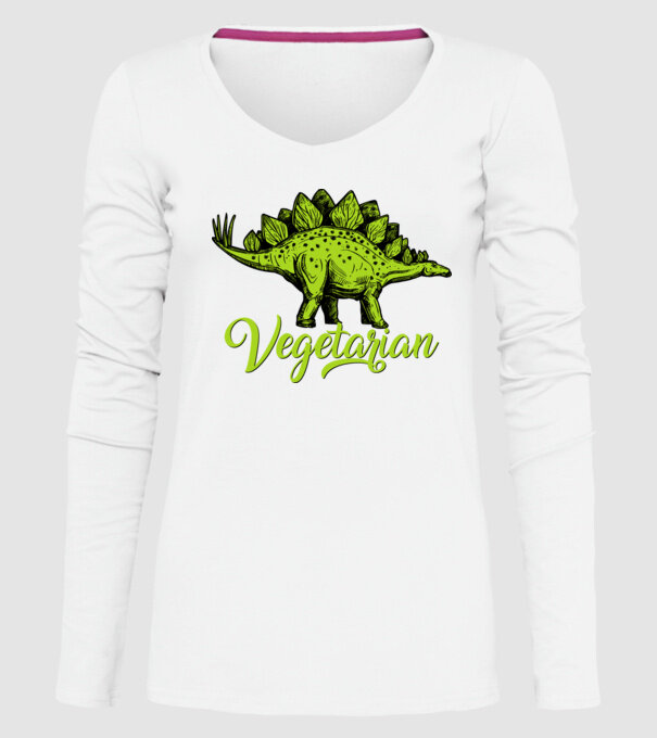 Vegetarian model alb pe tricou