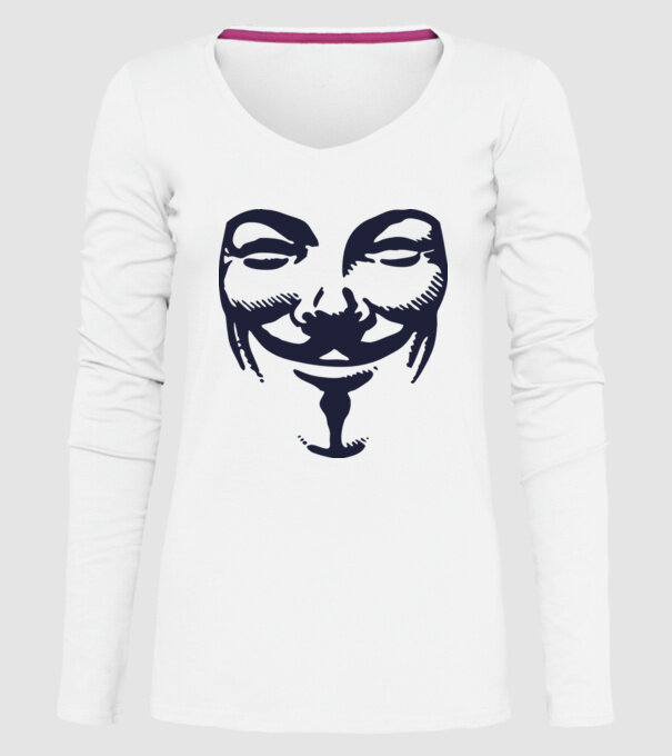 vendetta mask model alb pe tricou