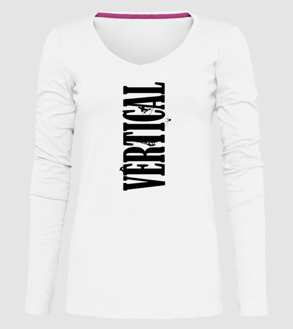 Vertical model alb pe tricou