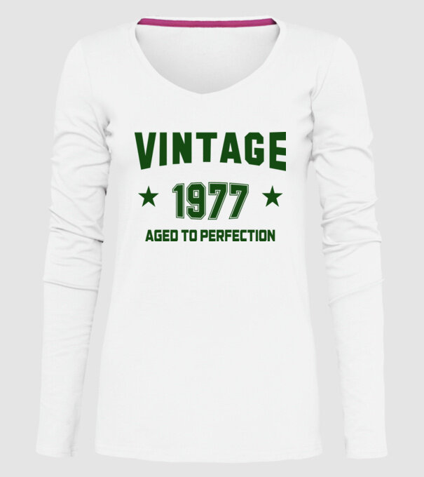 Vintage - 1977 model alb pe tricou