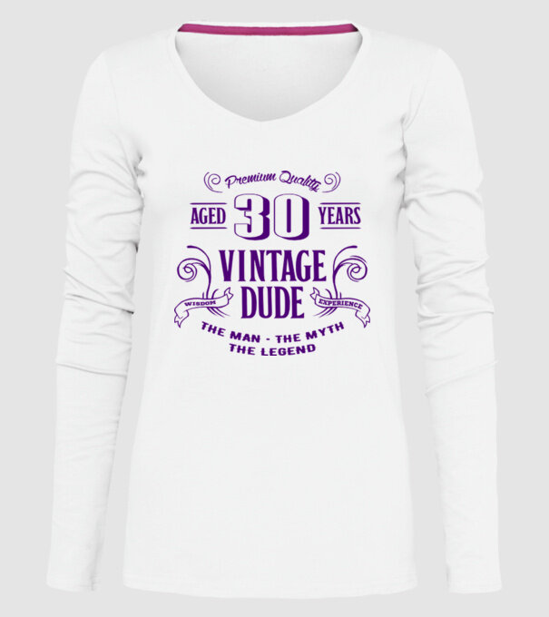 Vintage Dude - 30 model alb pe tricou
