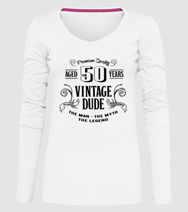 Vintage Dude - 50 model alb pe tricou