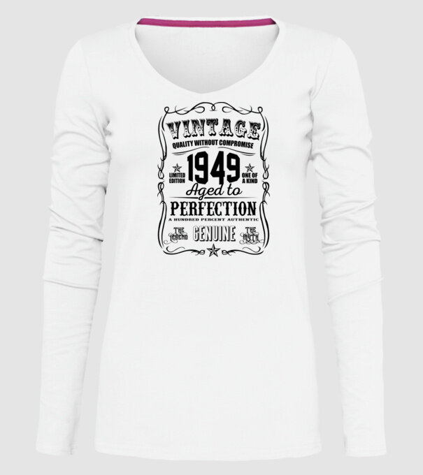 Vintage perfection 1949 model alb pe tricou