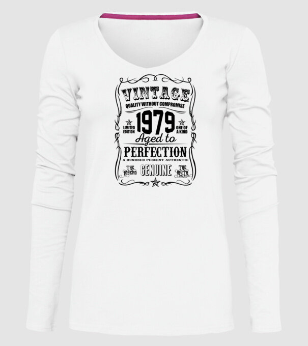 Vintage perfection 1979 model alb pe tricou