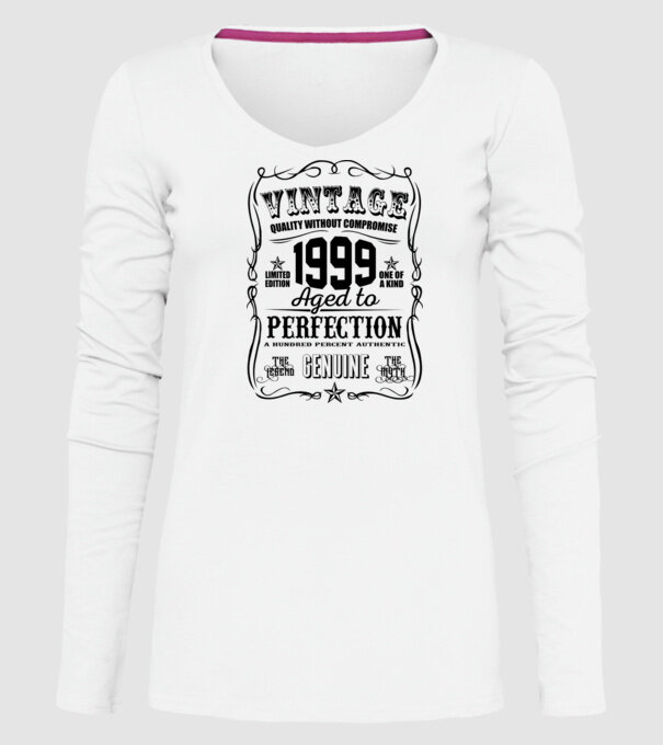 Vintage perfection 1999 model alb pe tricou